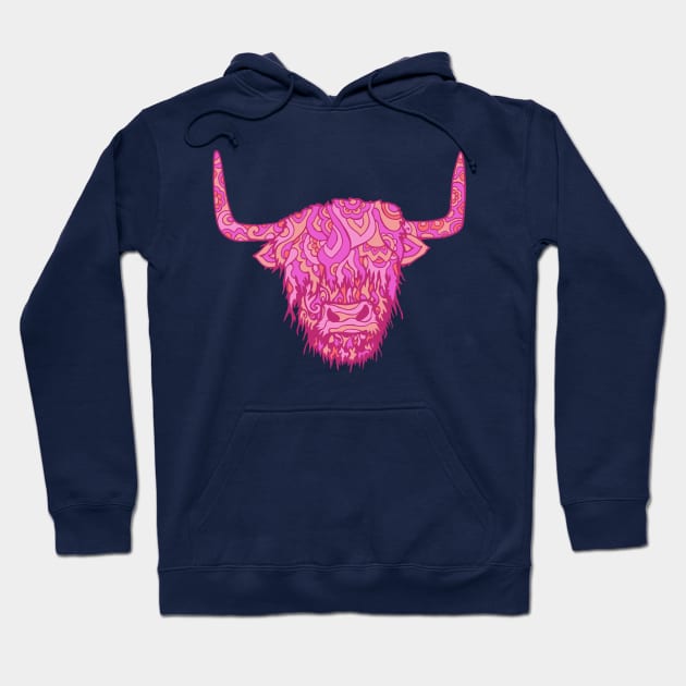 Highland Cow In The Pink Hoodie by TimeTravellers